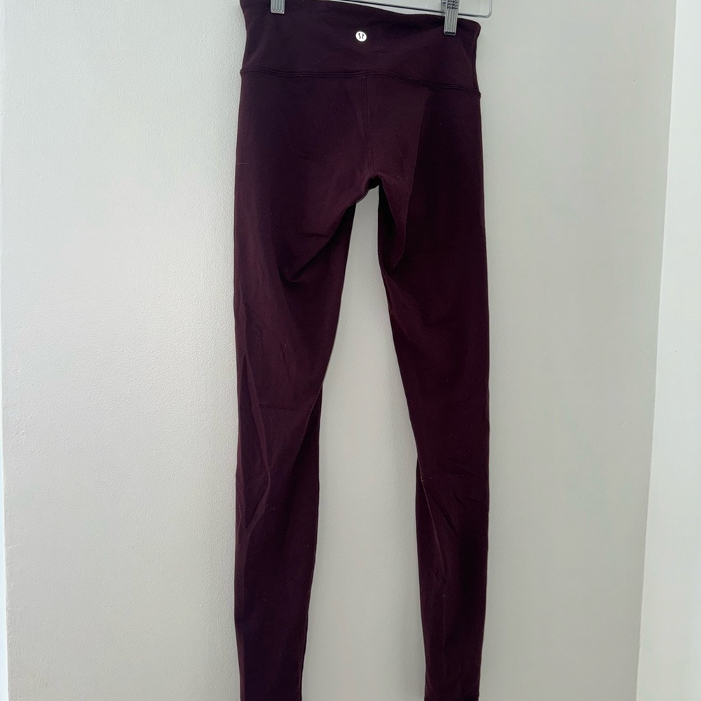 Lululemon Maroon Leggings Size 4 - Picture 2 of 4